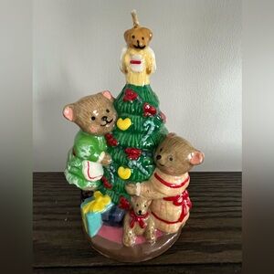 Christmas Tree & Bear Candle